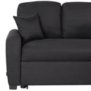 87.4"Sectional Sleeper Sofa with USB Charging Port and Plug Outlet,Pull-Out Sofa Bed with 3 Pillows, L-Shape Chaise for Living Room Small Apartment,Black (old sku SG000720AAB) - Supfirm