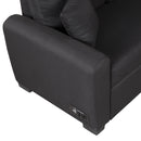 87.4"Sectional Sleeper Sofa with USB Charging Port and Plug Outlet,Pull-Out Sofa Bed with 3 Pillows, L-Shape Chaise for Living Room Small Apartment,Black (old sku SG000720AAB) - Supfirm