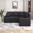 87.4"Sectional Sleeper Sofa with USB Charging Port and Plug Outlet,Pull-Out Sofa Bed with 3 Pillows, L-Shape Chaise for Living Room Small Apartment,Black (old sku SG000720AAB) - Supfirm