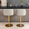 A&A Furniture,Swivel Barstools Adjusatble Seat Height, Modern PU Upholstered Bar Stools with the whole Back Tufted, for Home Pub and Kitchen Island（Beige, Set of 2） - Supfirm