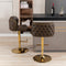 A&A Furniture,Swivel Barstools Adjusatble Seat Height, Modern PU Upholstered Bar Stools with the whole Back Tufted, for Home Pub and Kitchen Island（Brown, Set of 2） - Supfirm