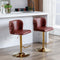 A&A Furniture,Swivel Barstools Adjusatble Seat Height, Modern PU Upholstered Bar Stools with the whole Back Tufted, for Home Pub and Kitchen Island（Wine Red, Burgundy, Set of 2） - Supfirm