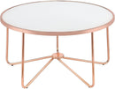 ACME Alivia Coffee Table in Rose Gold & Frosted Glass 81835 - Supfirm