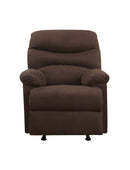 ACME Arcadia Glider Recliner (Motion) in Chocolate Microfiber 00635 - Supfirm