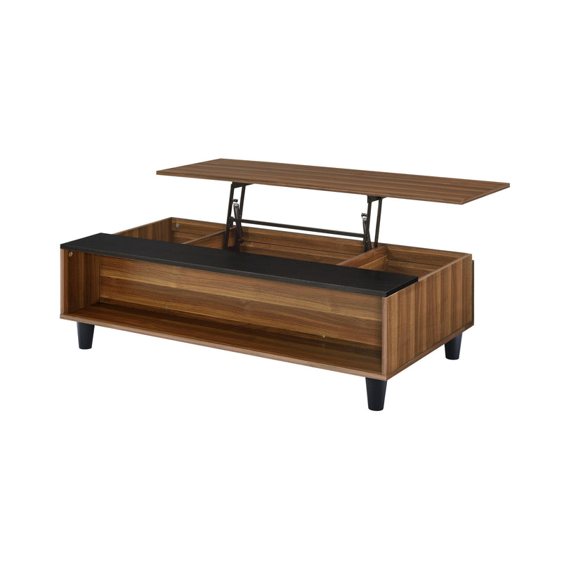 ACME Avala Coffee Table w/Lift Top, Walnut & Black 83140 - Supfirm