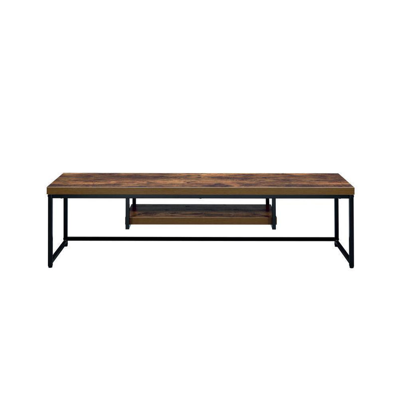 ACME Bob TV Stand in Weathered Oak & Black 91782 - Supfirm