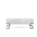 ACME Calnan Coffee Table in White & Chrome 81850 - Supfirm