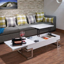 ACME Calnan Coffee Table in White & Chrome 81850 - Supfirm