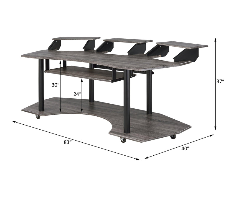 ACME Eleazar Computer Desk, Black Oak 92895 - Supfirm