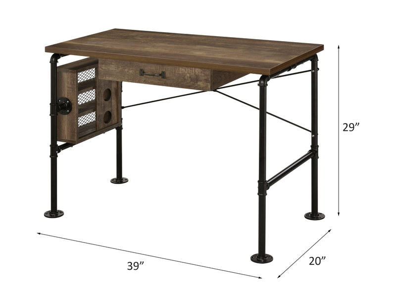 ACME Endang Writing Desk, Weathered Oak & Black Finish 92595 - Supfirm