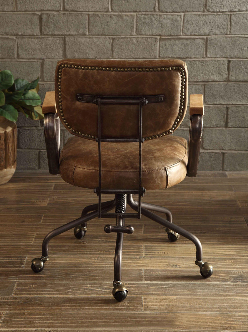 ACME Hallie Office Chair in Vintage Whiskey Top Grain Leather 92410 - Supfirm