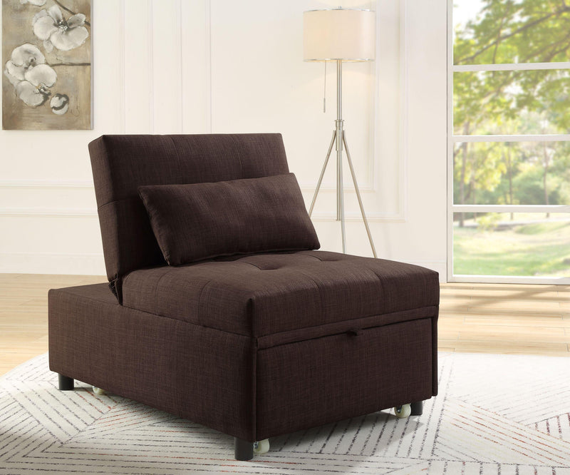 ACME Hidalgo Sofa Bed, Brown Fabric 58245 - Supfirm