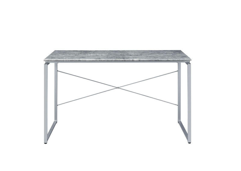 ACME Jurgen Desk, Faux Concrete & Silver 92905 - Supfirm