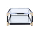 ACME Lafty Coffee Table in White Brushed & Clear Glass 81000 - Supfirm