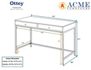 ACME Ottey Desk in White High Gloss & Gold 92540 - Supfirm