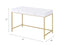 ACME Ottey Desk in White High Gloss & Gold 92540 - Supfirm