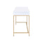 ACME Ottey Desk in White High Gloss & Gold 92540 - Supfirm