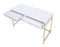 ACME Ottey Desk in White High Gloss & Gold 92540 - Supfirm