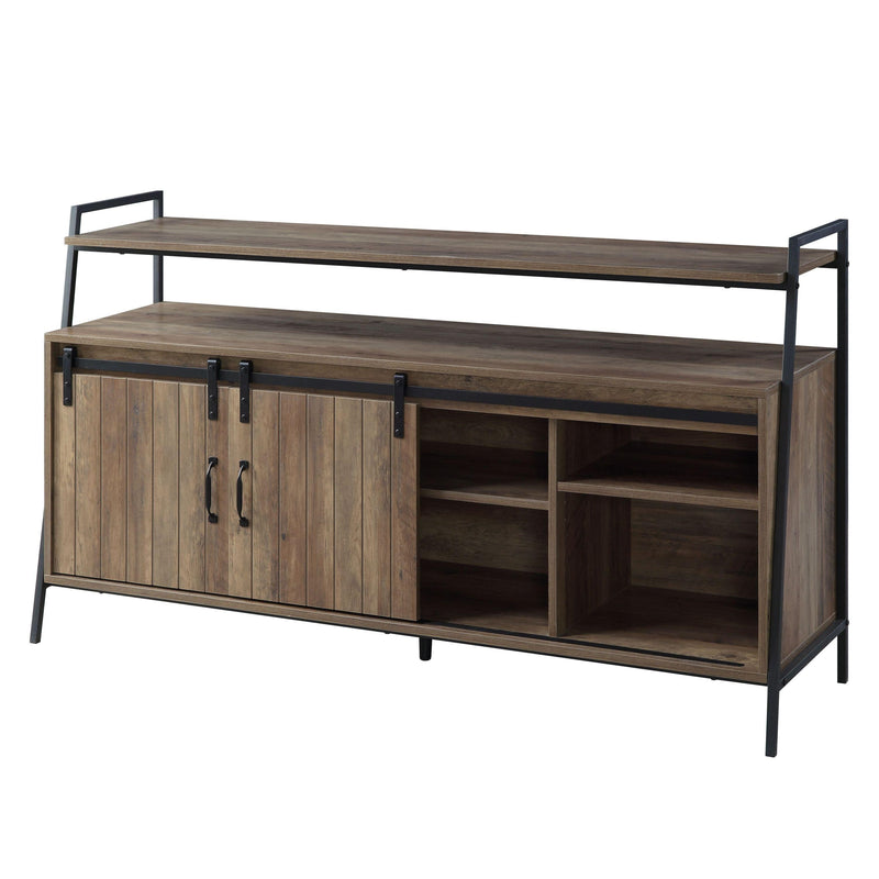 ACME Rashawn TV Stand , Rustic Oak & Black Finish LV00152 - Supfirm