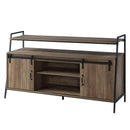 ACME Rashawn TV Stand , Rustic Oak & Black Finish LV00152 - Supfirm