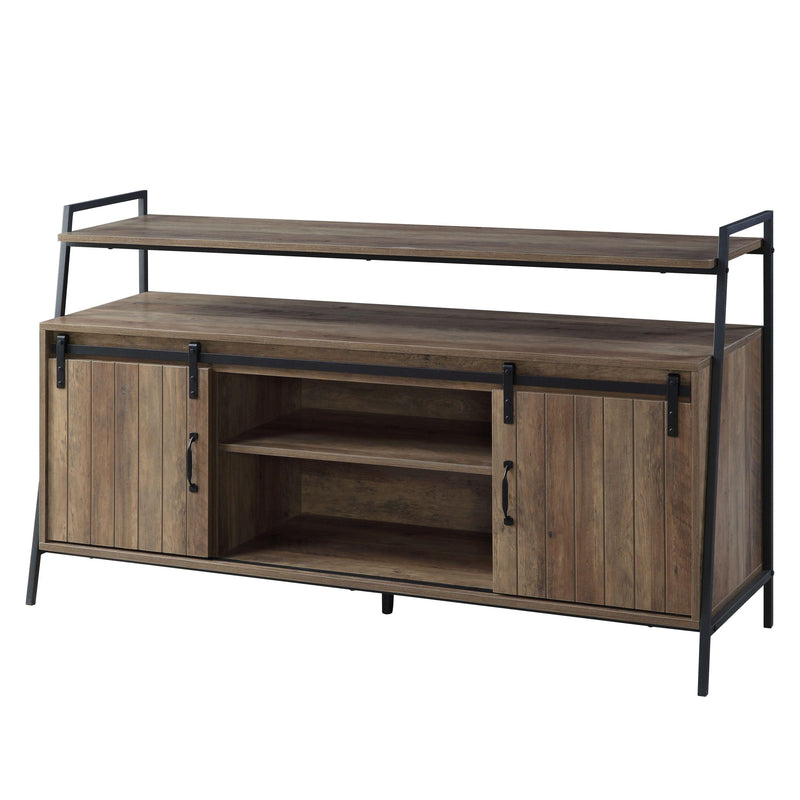 ACME Rashawn TV Stand , Rustic Oak & Black Finish LV00152 - Supfirm