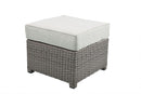 ACME Salena Patio Outdoor Sofa & Ottoman w/2 Pillows in Beige Fabric & Gray Wicker 45015 - Supfirm