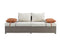 ACME Salena Patio Outdoor Sofa & Ottoman w/2 Pillows in Beige Fabric & Gray Wicker 45015 - Supfirm