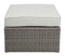 ACME Salena Patio Outdoor Sofa & Ottoman w/2 Pillows in Beige Fabric & Gray Wicker 45015 - Supfirm