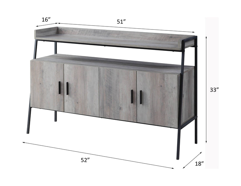 ACME Samiya TV Stand , Gray Oak & Black Finish LV00151 - Supfirm