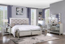 ACME Sliverfluff Eastern King Bed w/LED & Storage, Synthetic Leather & Champagne Finish BD00241EK - Supfirm