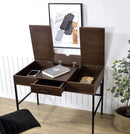 ACME Verster Built-in USB Port Writing Desk, Oak & Black Finish 93092 - Supfirm