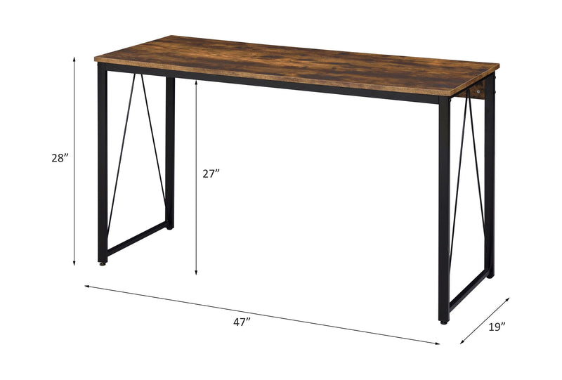 ACME Zaidin Writing Desk, Weathered Oak & Black Finish 92605 - Supfirm