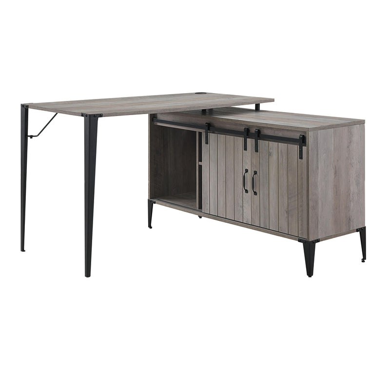 ACME Zakwani Writing Desk, Gray Oak & Black Finish OF00009 - Supfirm