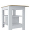 Adeline 3-Shelf Kitchen Island White and Macadamia - Supfirm