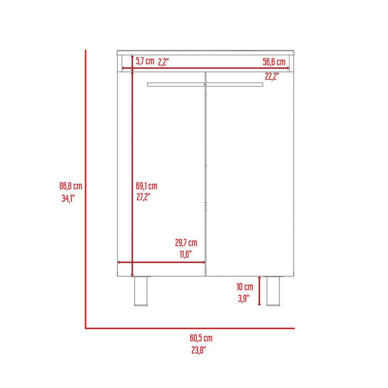 Alder 2 Piece Bathroom Set, Valetta Over The Toilet Cabinet + Dustin Free Standing Sink Cabinet, White - Supfirm