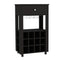 Ambler 1-Drawer 12-Bottle Wine Cubbies Cabinet Black Wengue - Supfirm