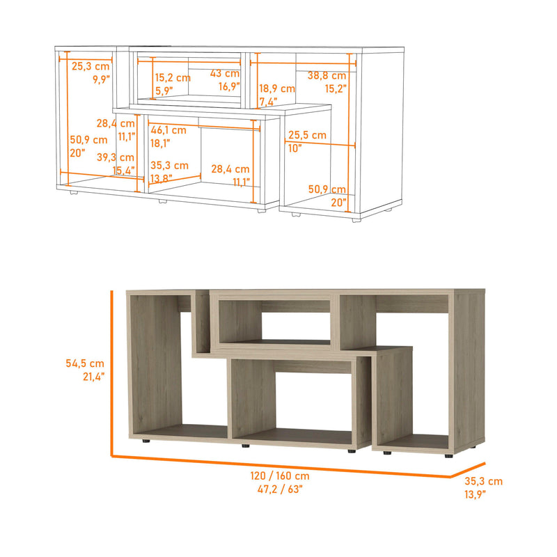 Anacapa Rectangle Reversible TV Stand Light Pine - Supfirm