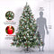 Artificial Christmas Tree Flocked Pine Needle Tree with Cones Red Berries 7.5 ft Foldable Stand - Supfirm