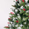 Artificial Christmas Tree Flocked Pine Needle Tree with Cones Red Berries 7.5 ft Foldable Stand - Supfirm