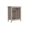 Bar Cabinet Castle, One Open Shelf, Six Wine Cubbies, Light Gray Finish - Supfirm