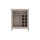 Bar Cabinet Castle, One Open Shelf, Six Wine Cubbies, Light Gray Finish - Supfirm