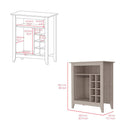 Bar Cabinet Castle, One Open Shelf, Six Wine Cubbies, Light Gray Finish - Supfirm