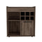 Bar Cabinet Dext, Two Concealed Shelves, Six Wine Cubbies, Dark Walnut Finish - Supfirm