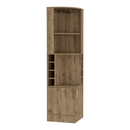 Bar Cabinet Papprika, 8 Wine Cubbies, Double Door, Dark Brown Finish - Supfirm