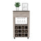 Bar Cart Bayamon, Twelve Wine Cubbies, Four Legs, Light Gray Finish - Supfirm