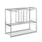 Bar Cart Kitchen Bar&Serving Cart for Home with Glass Holder and Wine Cubbies Rack, 3-Tier Kitchen Trolley with Tempered Glass Shelves and Chrome-Finished - Supfirm