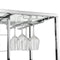 Bar Cart Kitchen Bar&Serving Cart for Home with Glass Holder and Wine Cubbies Rack, 3-Tier Kitchen Trolley with Tempered Glass Shelves and Chrome-Finished - Supfirm