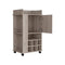 Bar Cart with Casters Reese, Six Wine Cubbies and Single Door, Light Gray Finish - Supfirm