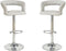 Bar Stool Counter Height Chairs Set of 2 Adjustable Height Kitchen Island Stools Grey PVC / Faux Leather - Supfirm