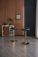 Bar Stools Set of 2 Counter Height Adjustable velvet Padded 360° Swivel Bar Chairs Modern Industrial Style Barstool for Home Kitchen Island(2PCS/CTN) - Supfirm